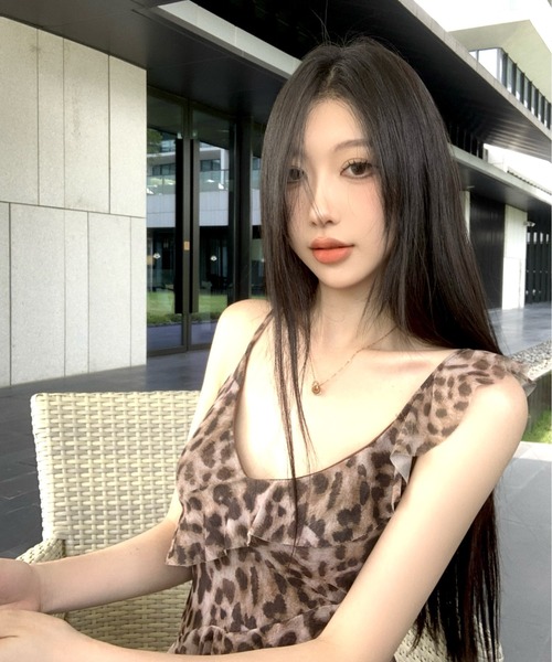 gossip！ロサンゼルス（ゴシップロサンゼルス）の「Y2K レオパード柄フリル アシンメトリーキャミソール（Tシャツ/カットソー・レディース・レオパード・FREE）」の11枚目の写真