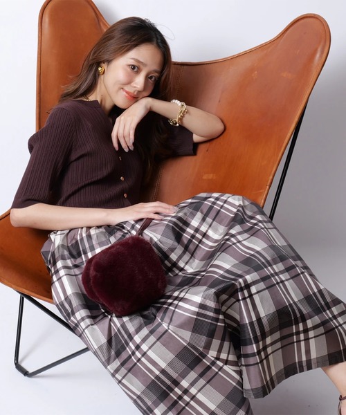 チェックスカートドッキングワンピース JUSGLITTY ジャスグリッティー JUSGLITTY チェックスカートドッキング