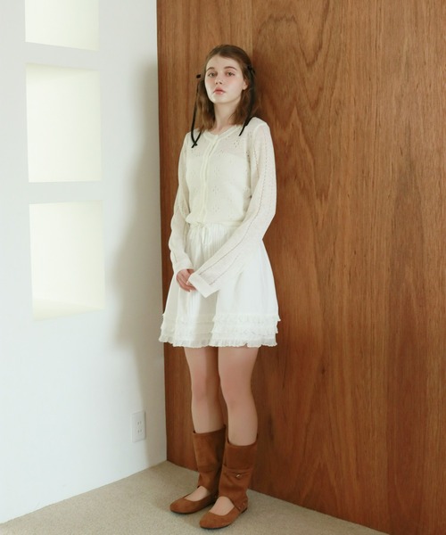 mic by Olu.（ミックバイオルドット）の「パンチングカーディガン（カーディガン/ボレロ・レディース・ホワイト/ピンク/ブルー・FREE）」の17枚目の写真