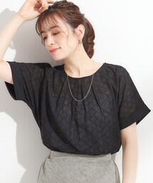 DRESKIP | インでもアウトでも 上品な甘さの 刺繍レース切替トップス(Tシャツ/カットソー)