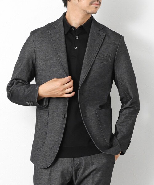 NOLLEY’S（ノーリーズ）の「《ビジカジ/セットアップ対応》【ALBINI】《吸水速乾》綾ジャージーイージーJK 25AW（テーラードジャケット・メンズ・ネイビー/ブラック・L/XL/S/M）」の2枚目の写真