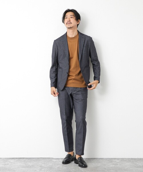 NOLLEY’S（ノーリーズ）の「《ビジカジ/セットアップ対応》【ALBINI】《吸水速乾》綾ジャージーイージーJK 25AW（テーラードジャケット・メンズ・ネイビー/ブラック・L/XL/S/M）」の4枚目の写真