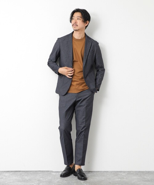 NOLLEY’S（ノーリーズ）の「《ビジカジ/セットアップ対応》【ALBINI】《吸水速乾》綾ジャージーイージーJK 25AW（テーラードジャケット・メンズ・ネイビー/ブラック・L/XL/S/M）」の3枚目の写真