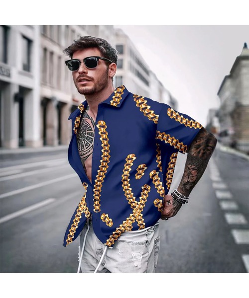 TopIsm（トップイズム）の「総柄 長袖シャツ（シャツ/ブラウス・メンズ・C/B/A・L/M）」の2枚目の写真