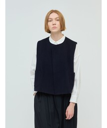 mizuiro ind ポケット付きクルーネックベスト