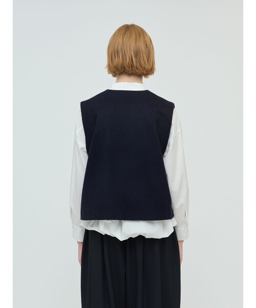 mizuiro ind ポケット付きクルーネックベスト（ベスト）｜mizuiroind