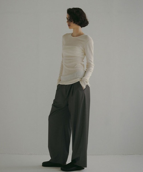 ETRE TOKYO（エトレトウキョウ）の「DEPENDREシアーロンTee（Tシャツ/カットソー・レディース・ホワイト/ブラウン/アイボリー/ブラック・FREE）」の18枚目の写真