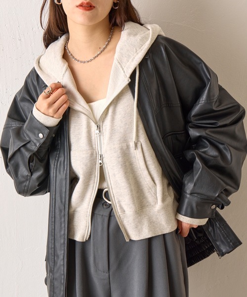 COLONY 2139(コロニートゥーワンスリーナイン)の「ダブルジップスウェットパーカー(パーカー・レディース・アイボリー/ブラック/グレー・FREE)」の1枚目の写真