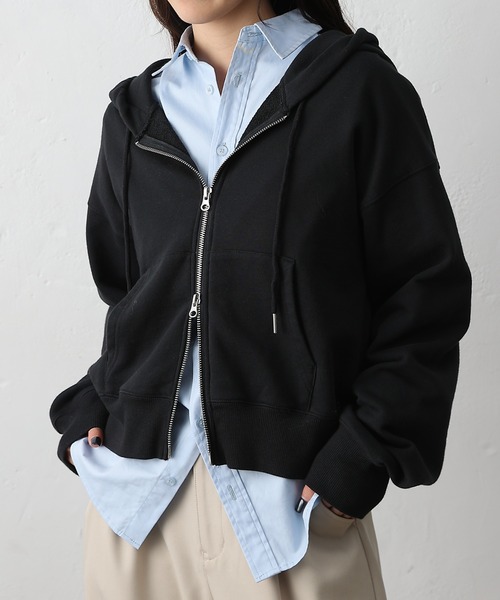 COLONY 2139(コロニートゥーワンスリーナイン)の「ダブルジップスウェットパーカー(パーカー・レディース・アイボリー/ブラック/グレー・FREE)」の2枚目の写真