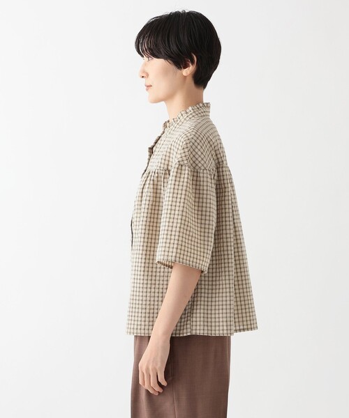 Afternoon Tea（アフタヌーンティー）の「チェックケープフリルブラウス（シャツ/ブラウス・レディース・ベージュ・MEDIUM）」の3枚目の写真