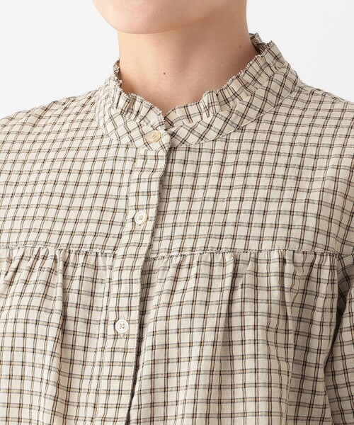 Afternoon Tea（アフタヌーンティー）の「チェックケープフリルブラウス（シャツ/ブラウス・レディース・ベージュ・MEDIUM）」の5枚目の写真
