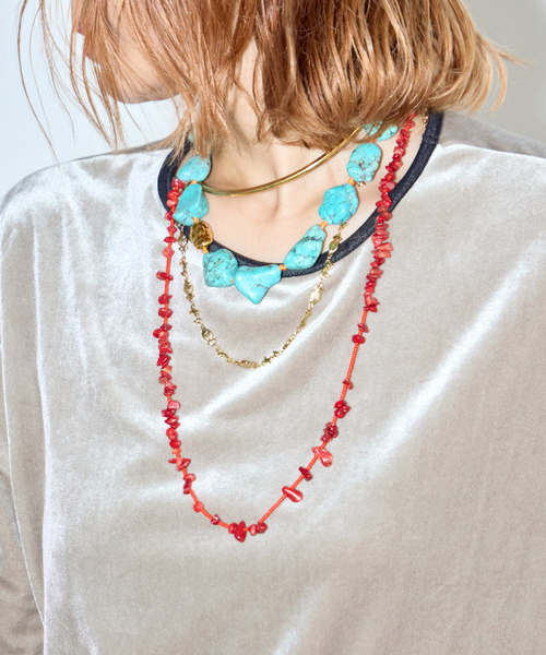 ANNI LU(アニールー)の「ANNI LU REEF BELLYCHAIN ネックレス(ネックレス・レディース・レッド・FREE)」の2枚目の写真