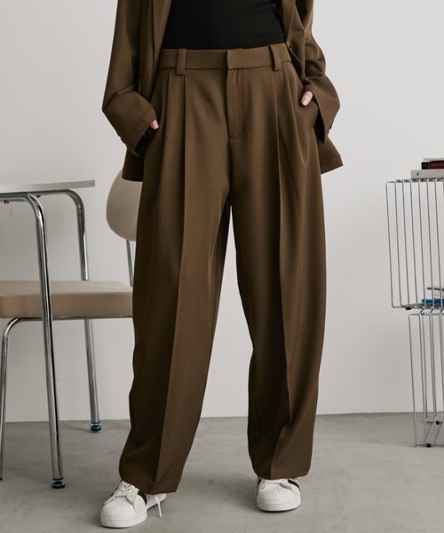 セール】ツータックワイドスラックスパンツ / セットアップ対応