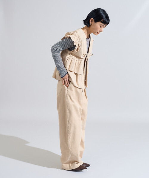 FREAK'S STORE(フリークスストア)の「RED KAP × FREAK'S STORE/レッドキャップ 別注 フリルベスト<セットアップ対応>(ベスト・レディース・ナチュラル/ブラウン/その他16/ネイビー・フリ-)」の19枚目の写真