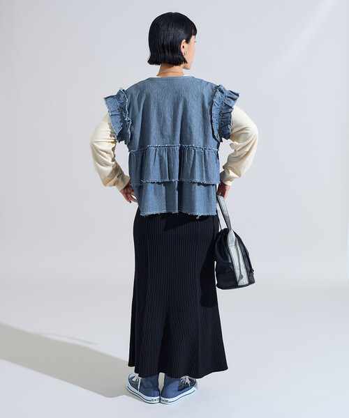 FREAK'S STORE(フリークスストア)の「RED KAP × FREAK'S STORE/レッドキャップ 別注 フリルベスト<セットアップ対応>(ベスト・レディース・ナチュラル/ブラウン/その他16/ネイビー・フリ-)」の13枚目の写真