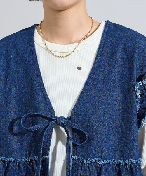FREAK'S STORE(フリークスストア)の「RED KAP × FREAK'S STORE/レッドキャップ 別注 フリルベスト<セットアップ対応>(ベスト・レディース・ナチュラル/ブラウン/その他16/ネイビー・フリ-)」の8枚目の写真