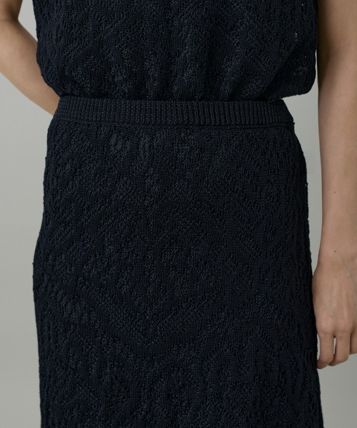 INED(イネド)の「レース柄ニットスカート【セットアップ対応】(スカート・レディース・ブラック・9号)」の9枚目の写真