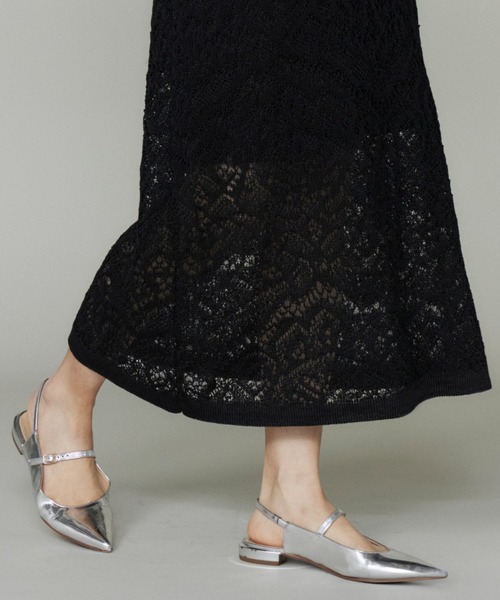 INED(イネド)の「レース柄ニットスカート【セットアップ対応】(スカート・レディース・ブラック・9号)」の10枚目の写真