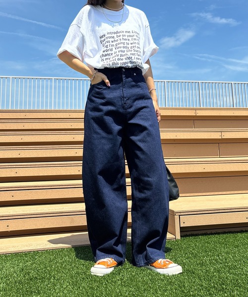 ISOOK（アイスー）の「コクーンデニムパンツ / バレルパンツ ジーンズ ジーパン ハイウエスト ブラック ダークブラック ブルー 青 黒 ZOZOTOWN限定（デニムパンツ・レディース・ブルー/ダークブラック/ブラック・マルチサイズ）」の4枚目の写真