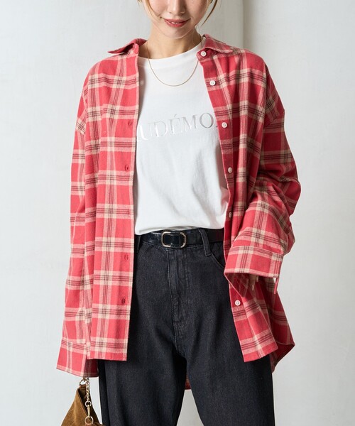 セール】限定展開 ネル チェック ビックシャツ（シャツ/ブラウス