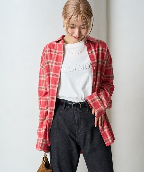 セール】限定展開 ネル チェック ビックシャツ（シャツ/ブラウス