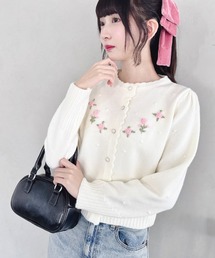Loueme | ローズ刺繍ニットカーディガン(カーディガン/ボレロ)