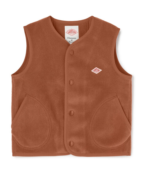 DANTON(ダントン)の「KIDS’ FLEECE COLLARLESS VEST(その他アウター・キッズ・クリーム/ブラック/オレンジ系その他・115/125/105/135)」の3枚目の写真