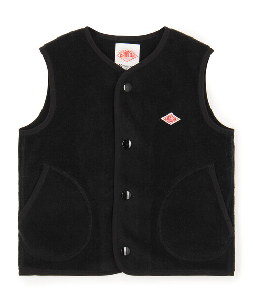 DANTON(ダントン)の「KIDS’ FLEECE COLLARLESS VEST(その他アウター・キッズ・クリーム/ブラック/オレンジ系その他・115/125/105/135)」の2枚目の写真