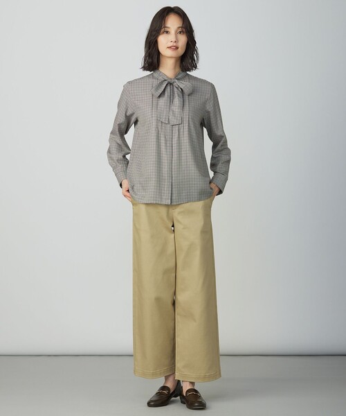 J.PRESS Ladies(J.プレス レディス)の「サイロチェック ストライプ ブラウス(シャツ/ブラウス・レディース・ネイビー系3/ブラウン系3/ブルー系1・S/XS)」の8枚目の写真