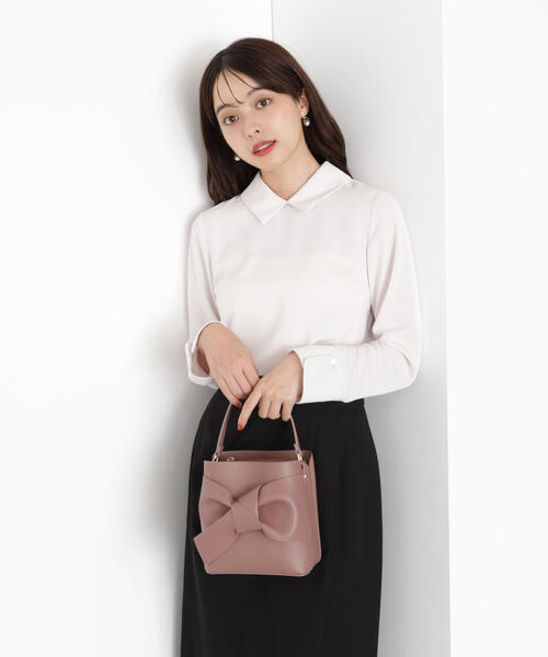 PROPORTION BODY DRESSING(プロポーションボディドレッシング)の「<ウォッシャブル>ちびカラーブラウス / 1215210907(シャツ/ブラウス・レディース・ブラック/ピンク/ホワイト・FREE)」の1枚目の写真