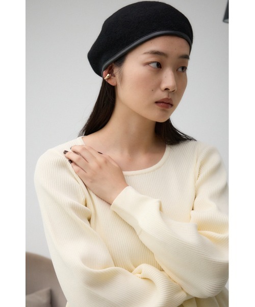 AZUL by moussy（アズールバイマウジー）の「バスクベレー（ハンチング/ベレー帽・レディース・ブラック/グレー・FREE）」の3枚目の写真