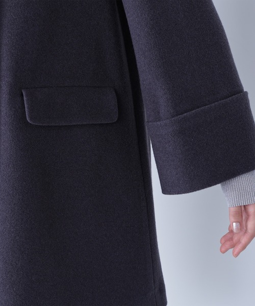 NATURAL BEAUTY BASIC（ナチュラルビューティーベーシック）の「◇ノーカラーミドルコート（ノーカラーコート・レディース・チャコールグレー/ダークブラウン/グレー・SMALL/MEDIUM）」の15枚目の写真