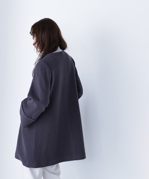 【NATURAL BEAUTY BASIC】ウールノーカラーコート【試着のみ】 ◇ノーカラーミドルコート（ノーカラーコート）｜NATURAL BEAUTY