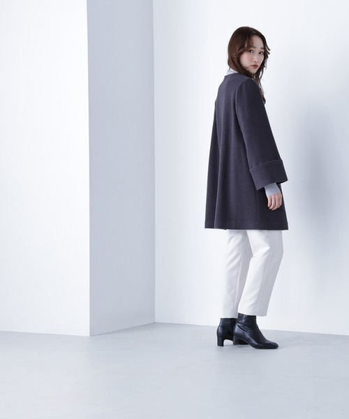 NATURAL BEAUTY BASIC（ナチュラルビューティーベーシック）の「◇ノーカラーミドルコート（ノーカラーコート・レディース・チャコールグレー/ダークブラウン/グレー・SMALL/MEDIUM）」の10枚目の写真