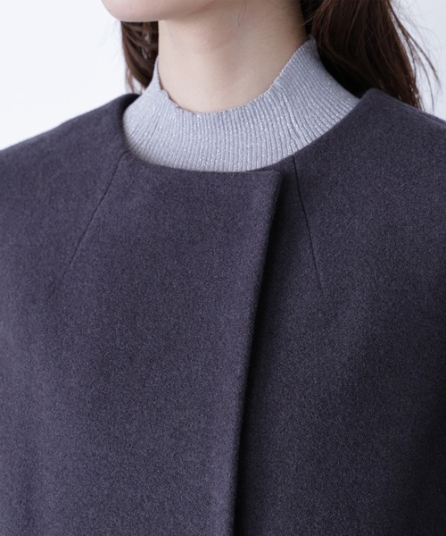 NATURAL BEAUTY BASIC（ナチュラルビューティーベーシック）の「◇ノーカラーミドルコート（ノーカラーコート・レディース・チャコールグレー/ダークブラウン/グレー・SMALL/MEDIUM）」の13枚目の写真