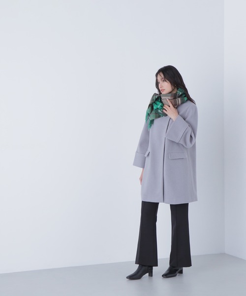 NATURAL BEAUTY BASIC（ナチュラルビューティーベーシック）の「◇ノーカラーミドルコート（ノーカラーコート・レディース・チャコールグレー/ダークブラウン/グレー・SMALL/MEDIUM）」の17枚目の写真