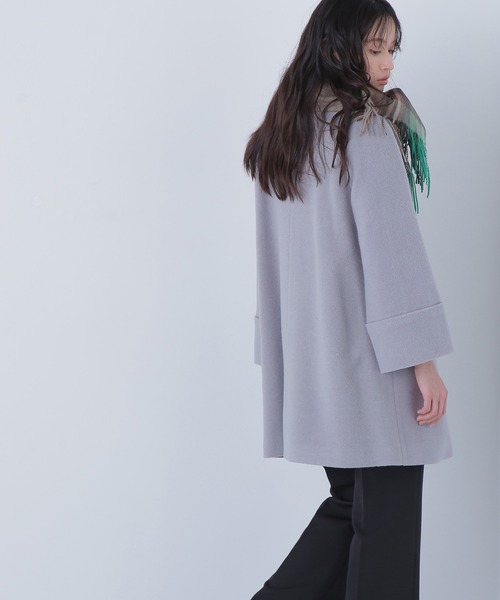 NATURAL BEAUTY BASIC（ナチュラルビューティーベーシック）の「◇ノーカラーミドルコート（ノーカラーコート・レディース・チャコールグレー/ダークブラウン/グレー・SMALL/MEDIUM）」の18枚目の写真