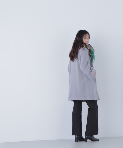 NATURAL BEAUTY BASIC（ナチュラルビューティーベーシック）の「◇ノーカラーミドルコート（ノーカラーコート・レディース・チャコールグレー/ダークブラウン/グレー・SMALL/MEDIUM）」の21枚目の写真