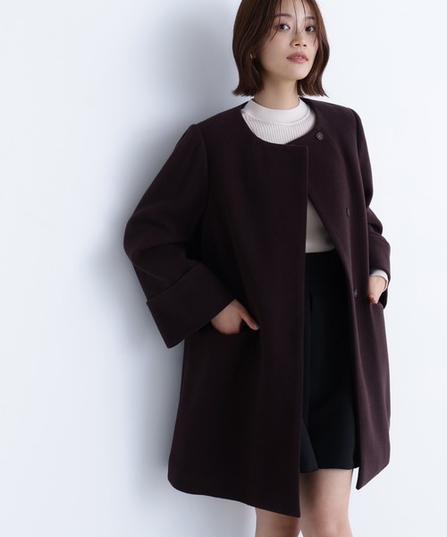 N.natural beauty basic ノーカラーコート N.Natural Beauty Basic ノーカラーコート コート 「PS/低身長