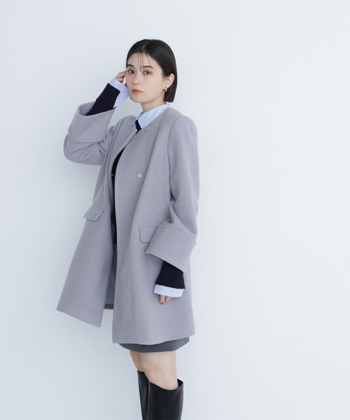 ◇ノーカラーミドルコート（ノーカラーコート）｜NATURAL BEAUTY