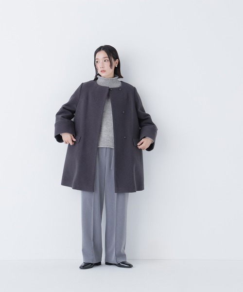【NATURAL BEAUTY BASIC】ウールノーカラーコート【試着のみ】 ◇ノーカラーミドルコート（ノーカラーコート）｜NATURAL BEAUTY
