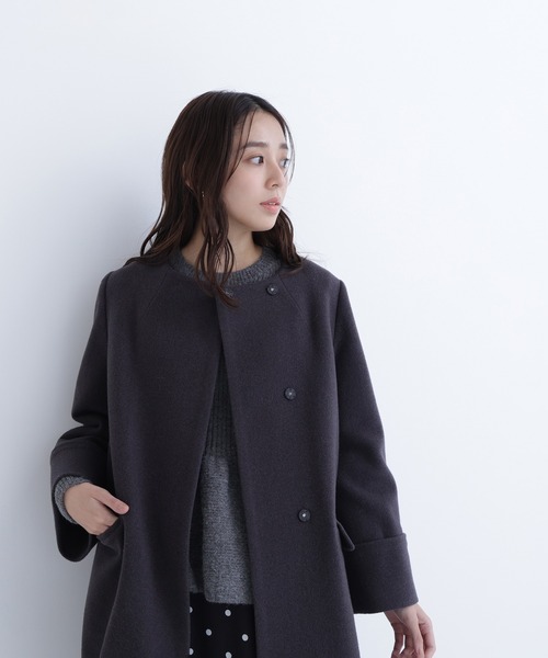 セール】◇ノーカラーミドルコート（ノーカラーコート）｜NATURAL