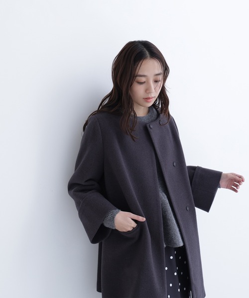 セール】◇ノーカラーミドルコート（ノーカラーコート）｜NATURAL