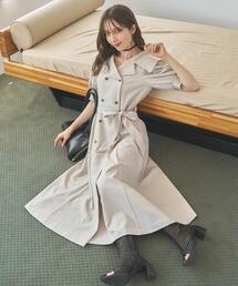 SWINGLE | トレンチディテールハーフスリーブワンピース(ワンピース)