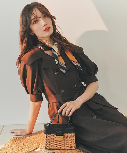 SWINGLE（スウィングル）の「トレンチディテールハーフスリーブワンピース（ワンピース・レディース・ダークブラウン/ベージュ/ボルドー・FREE）」の11枚目の写真