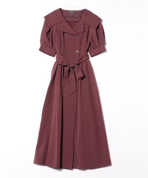 SWINGLE（スウィングル）の「トレンチディテールハーフスリーブワンピース（ワンピース・レディース・ダークブラウン/ベージュ/ボルドー・FREE）」の14枚目の写真