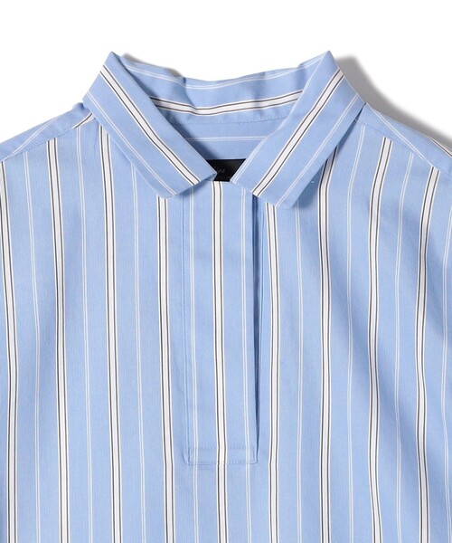 SHIPS(シップス)の「SHIPS Primary Navy Label:〈手洗い可能〉SOMELOS ストライプ シャツ(シャツ/ブラウス・レディース・ライトブルー・38/36)」の3枚目の写真