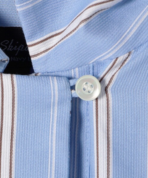 SHIPS(シップス)の「SHIPS Primary Navy Label:〈手洗い可能〉SOMELOS ストライプ シャツ(シャツ/ブラウス・レディース・ライトブルー・38/36)」の4枚目の写真