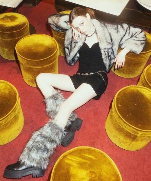 SPIRALGIRL（スパイラルガール）の「ファーダッフルショートコート（ダッフルコート・レディース・ブラウン/グレー・FREE）」の18枚目の写真