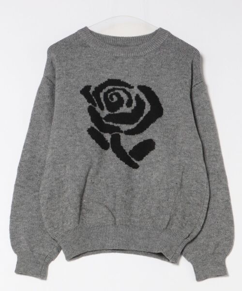 Lace Ladies(レースレディース)の「配色 ローズ柄 シャギー ニット プルオーバー(ニット/セーター・レディース・グレー/ピンク・FREE)」の11枚目の写真